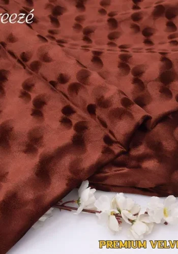 Korean Velvet 2 Piece Unstitched Embossed Suit in Copper Rust – Winter 2025 Casual Collection by sarastore.pk