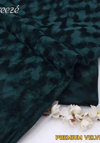 Korean Velvet 2 Piece Unstitched Embossed Suit in Gable Green – Winter 2025 Casual Collection | sarastore.pk