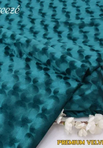 Korean Velvet 2PCS Unstitched Suit – Greenish Blue – Winter 2025 Casual Collection by sarastore.pk