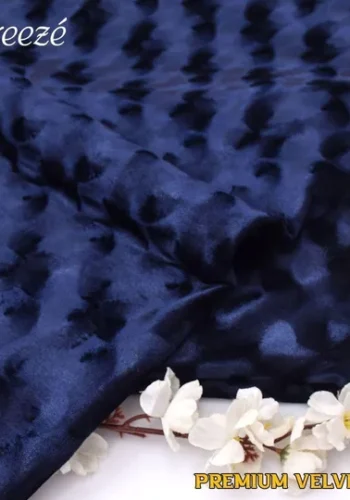 Korean Velvet 2 Piece Unstitched Embossed Suit in Midnight Blue – Winter 2025 Collection by sarastore.pk