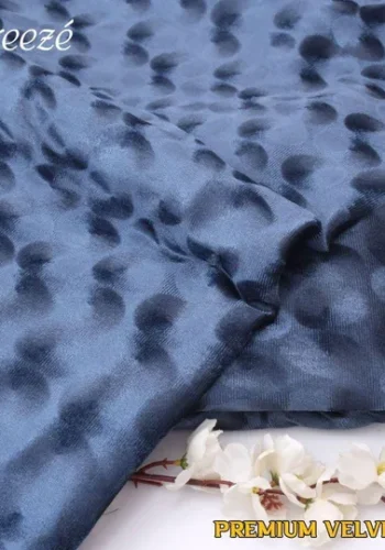 Premium Korean Velvet 2 Piece Unstitched Embossed Suit – Slate Blue | Winter 2025 Collection | sarastore.pk