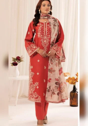 Mohagni Dhank 3 Piece Embroidered Suit – Winter 2025 Collection | sarastore.pk