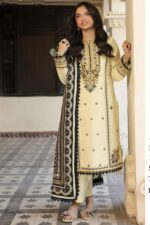 Asim Jofa Premium Dhanak 3 Piece Unstitched Embroidered Suit – Winter 2025 Collection by sarastore.pk