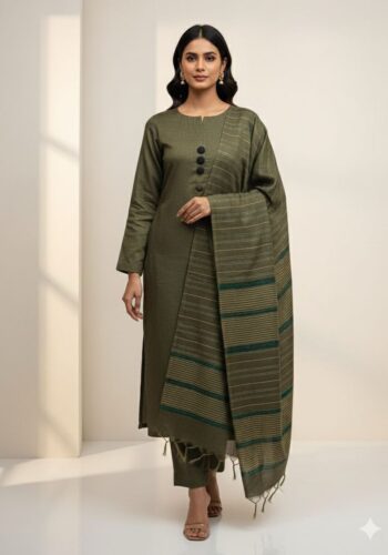 Multani Khaddi Susi Winter 3PCS Unstitched Suit Khaddi Susi Fabric Pakistan