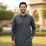 Zrafat Gray Metallic Wash & Wear Men’s Unstitched Suit 2026 Pakistan