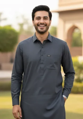 Zrafat Gray Metallic Wash & Wear Men’s Unstitched Suit 2026 Pakistan