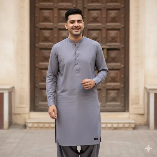 Zrafat Mid Gray Wash & Wear Men’s Unstitched Suit 2026 Practical Fabric Pakistan