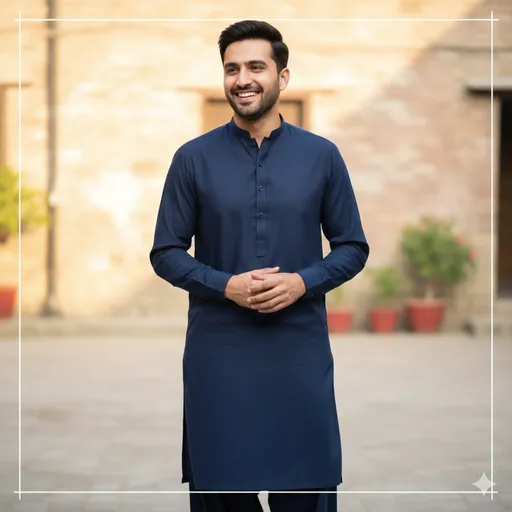 Zrafat Navy Blue Wash & Wear Men’s Unstitched Suit 2026 Pakistan