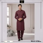 Zrafat Wine Color Wash n Wear Men’s Unstitched Suit 2026 Premium Quality Fabric Pakistan