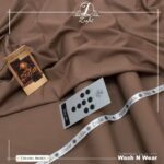 Zrafat Caramel Brown Wash & Wear Men’s Unstitched Suit 2026 Warm Tone Fabric Pakistan