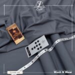 Zrafat Graphite Gray Wash & Wear Men’s Unstitched Suit 2026 Modern Fabric Pakistan