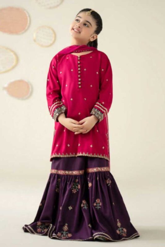 MARIA.B Kids Lawn 3 Piece Unstitched Embroidered Suit Eid Collection 2026 sarastore.pk