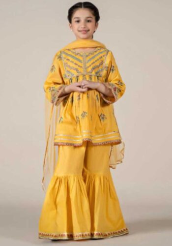 MARIA.B Kids Lawn 3 Piece Unstitched Embroidered Suit Eid Collection 2026 price in Pakistan sarastore.pk