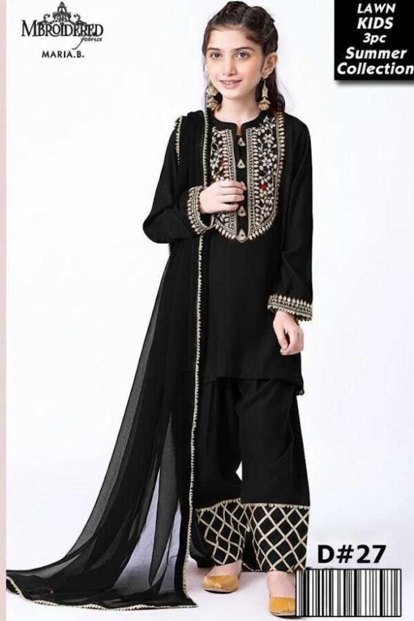 MARIA.B Kids Lawn 3 Piece Unstitched Embroidered Suit Eid Collection 2026 price in Pakistan sarastore.pk
