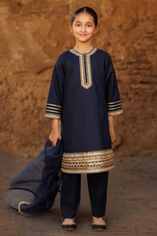MARIA.B Kids Lawn 3 Piece Unstitched Embroidered Suit Eid Collection 2026 price in Pakistan sarastore.pk