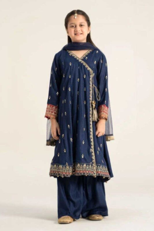 Maria.B Kids Lawn Embroidered 3PC Suit 2026 MBKID-702 Price in Pakistan