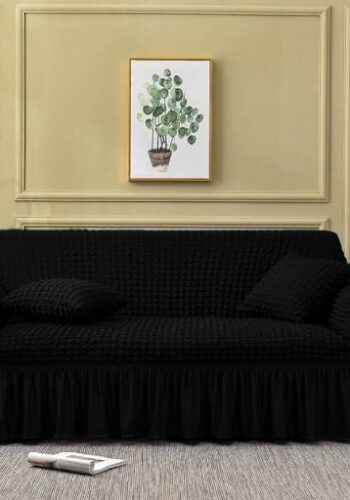 Persian style sofa cover black fitted stretchable with frills price in Pakistan Sarastore.pk 2026