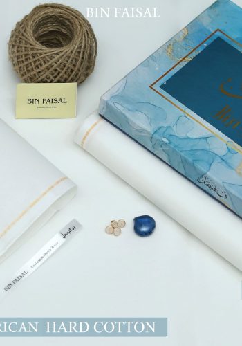 Bin Faisal Summer Collection 2026 Elite Gold American Polo Cotton suit cutting with branded box sarastore.pk