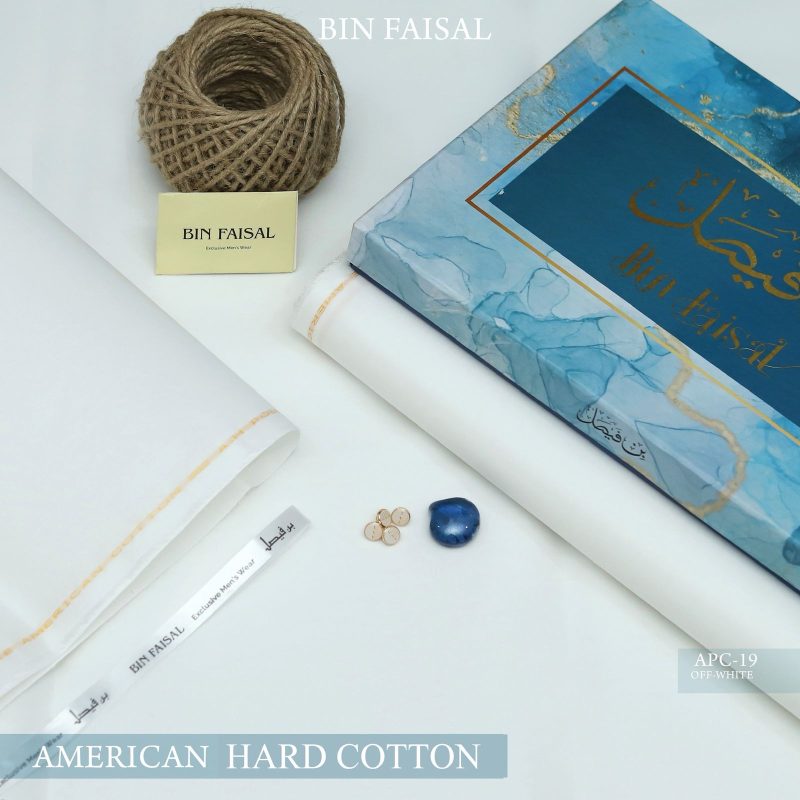 Bin Faisal Summer Collection 2026 Elite Gold American Polo Cotton suit cutting with branded box sarastore.pk