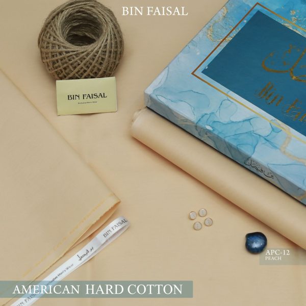 Bin Faisal Summer Collection 2026 Elite Gold American Polo Cotton suit cutting with branded box sarastore.pk