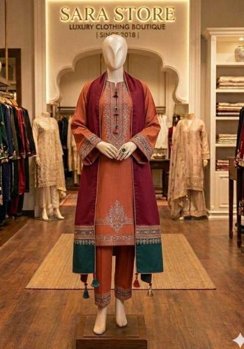 Jazmin Summer 2026 Collection Code 4629 03PCS unstitched lawn suit with digital print voil dobby dupatta sarastore.pk
