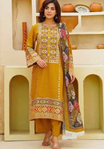 Aneela's Lawn Suit Code SS-AN-DVD-9037 embroidered suit with digital print voil dobby dupatta sarastore.pk