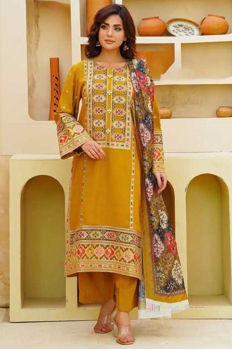 Aneela's Lawn Suit Code SS-AN-DVD-9037 embroidered suit with digital print voil dobby dupatta sarastore.pk