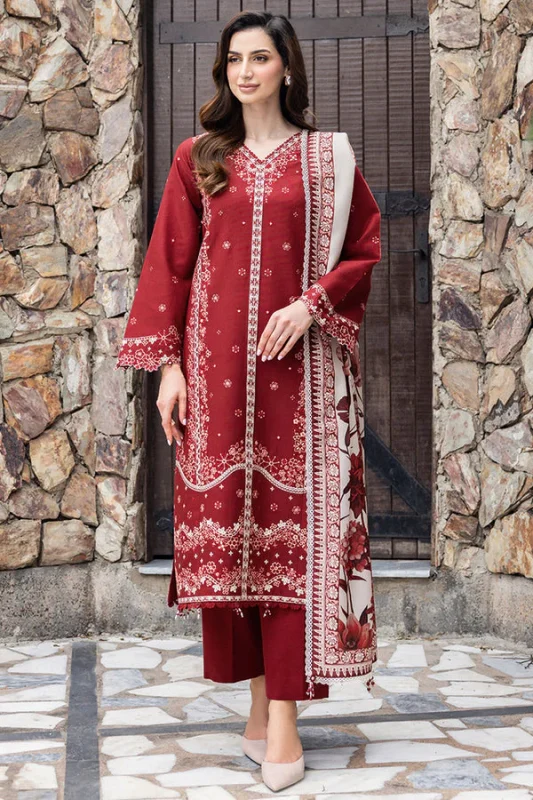 Farasha Airjet Lawn 9070 Code SS-FR-LPD-9028 embroidered lawn suit with digital print voil dobby dupatta sarastore.pk