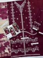 Farasha Airjet Lawn 9070 Code SS-FR-LPD-9028 embroidered lawn suit with digital print voil dobby dupatta sarastore.pk