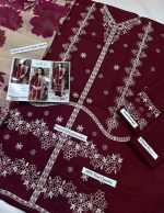 Farasha Airjet Lawn 9070 Code SS-FR-LPD-9028 embroidered lawn suit with digital print voil dobby dupatta sarastore.pk