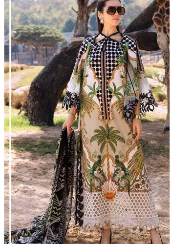 Maria B MPT-2905-A Lawn & Chiffon 3PCS Unstitched Suit Summer 2026 with chiffon dupatta sarastore.pk