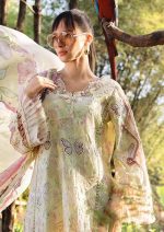 Maria B Lawn & Chiffon Chikankari Laser Work 3PCS Unstitched Suit Summer 2026 with chiffon dupatta sarastore.pk
