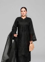 Shanzay Black Airjet Lawn 90/70 Code SS-SZ-CND-9031 embroidered suit with cotton net dupatta sarastore.pk