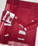 Shanzay Red Airjet Lawn 90/70 Code SS-SZ-CND-9031 embroidered suit with cotton net dupatta sarastore.pk