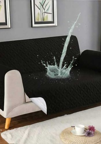 Black Waterproof Sofa Cover 4 Layer Quilted Anti Slip Sofa Cover Price in Pakistan
