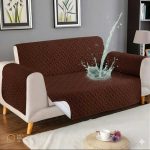 Dark Brown Waterproof Ultrasonic Sofa Cover 4 Layer Quilted Anti Slip Sofa Cover Price in Pakistan