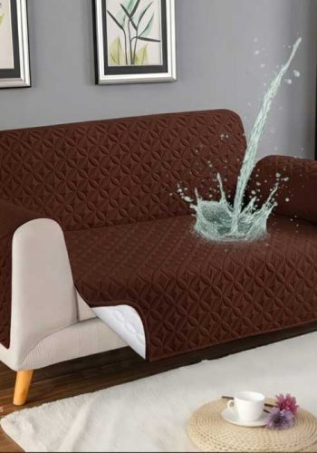 Dark Brown Waterproof Ultrasonic Sofa Cover 4 Layer Quilted Anti Slip Sofa Cover Price in Pakistan