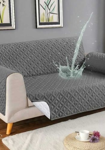 Grey Waterproof Ultrasonic Sofa Cover 4 Layer Quilted Anti Slip Sofa Cover Price in Pakistan