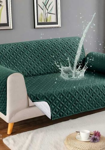 Green Waterproof Sofa Cover 4 Layer Quilted Anti Slip Sofa Cover Price in Pakistan