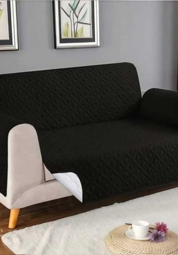 Ultrasonic Microfiber Sofa Cover Black 3 Layer Premium Anti Slip Sofa Cover Pakistan Price
