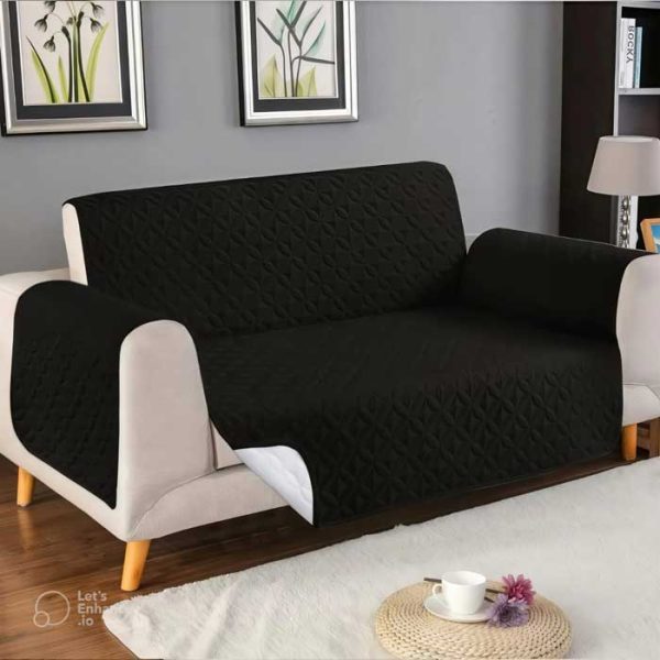 Ultrasonic Microfiber Sofa Cover Black 3 Layer Premium Anti Slip Sofa Cover Pakistan Price