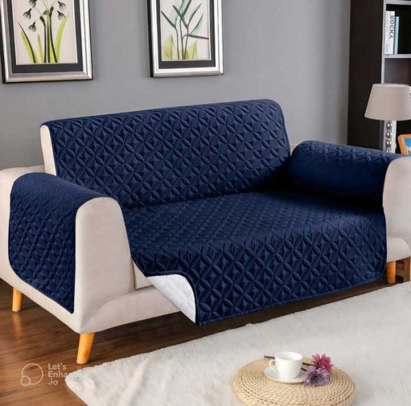 Blue Ultrasonic Microfiber Sofa Runner 3 Layer Anti Slip Sofa Cover Price in Pakistan