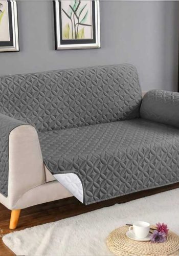 Ultrasonic Microfiber Sofa Cover Gray 3 layer stretchable sofa cover Pakistan sarastore.pk