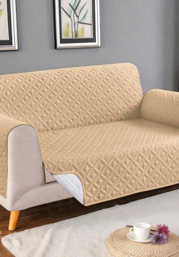 Skin Color Ultrasonic Microfiber Sofa Runner Beige 3 Layer Anti Slip Sofa Cover Price in Pakistan