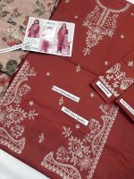 Mohagni Lawn Embroidered 3PCS Suit Summer 2026 with digital print voil dobby dupatta sarastore.pk