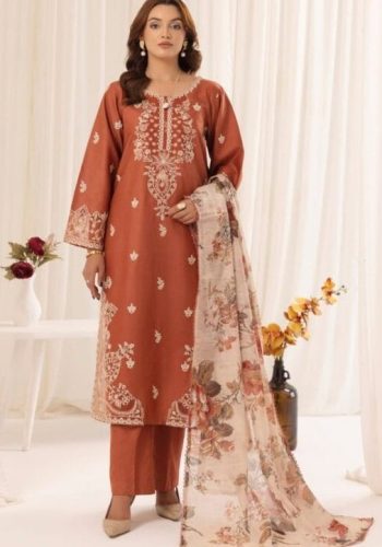 Mohagni Lawn Embroidered 3PCS Suit Summer 2026 with digital print voil dobby dupatta sarastore.pk