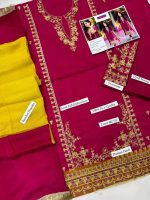 OMAL by Komal heavy embroidered lawn suit with pure bamber tie dye dupatta 2026 collection price in Pakistan