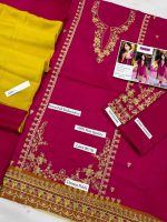 OMAL by Komal heavy embroidered lawn suit with pure bamber tie dye dupatta 2026 collection price in Pakistan