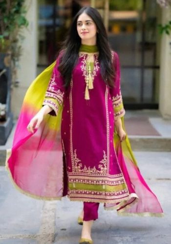 OMAL by Komal heavy embroidered lawn suit with pure bamber tie dye dupatta 2026 collection price in Pakistan