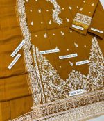 Azure Mustard Airjet Lawn 9070 Code SS-AZU-BCED-9040 embroidered suit with Bamber embroidery dupatta sarastore.pk